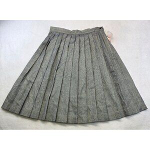 Vintage IC Isaacs Kick Pleated Plaid Mini Skirt Black USA Preppy Academia 80s